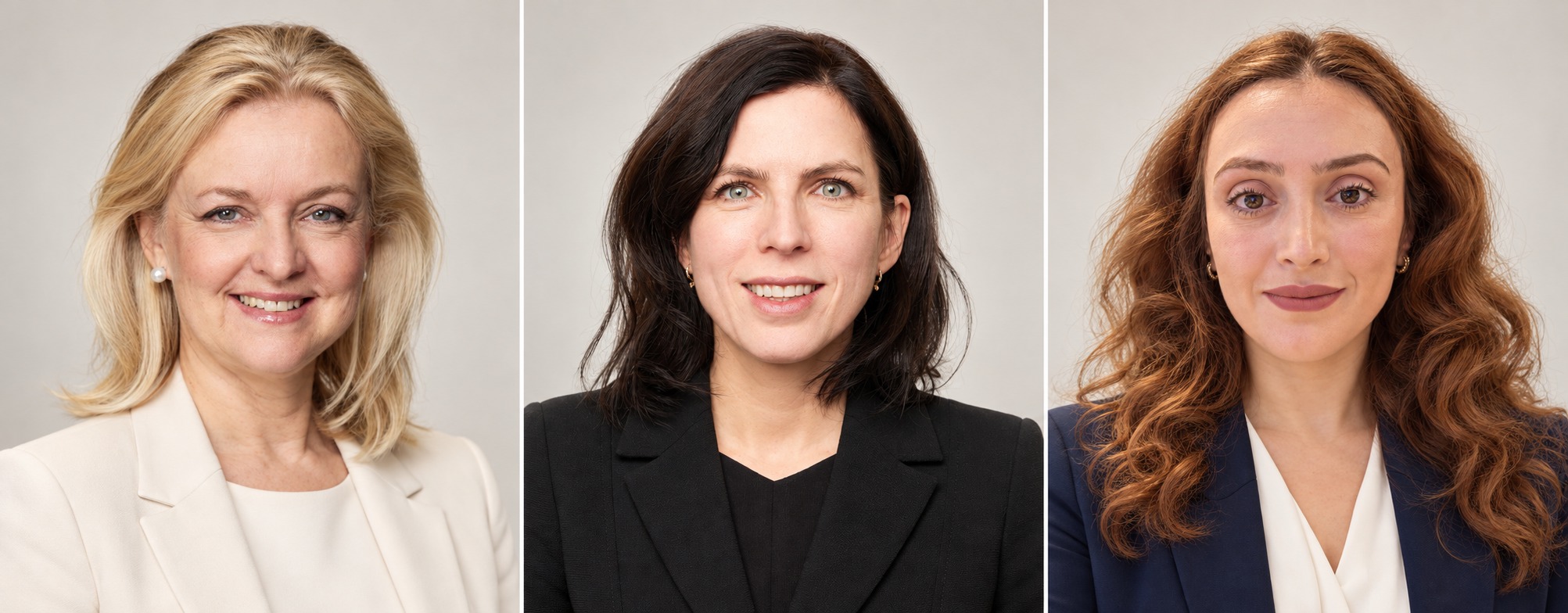 New KvinnoKapital board members 2026: Anna Bril, Simone Hirschvogl and Ani Björkström